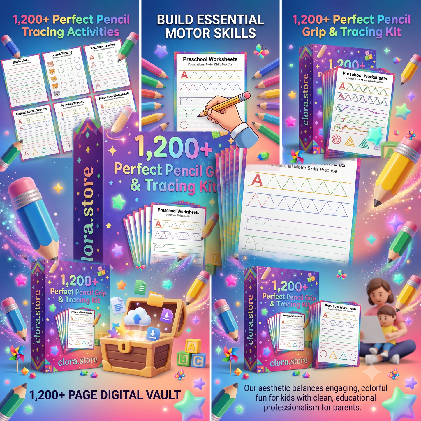 1,200+ Perfect Pencil Grip & Tracing Kit