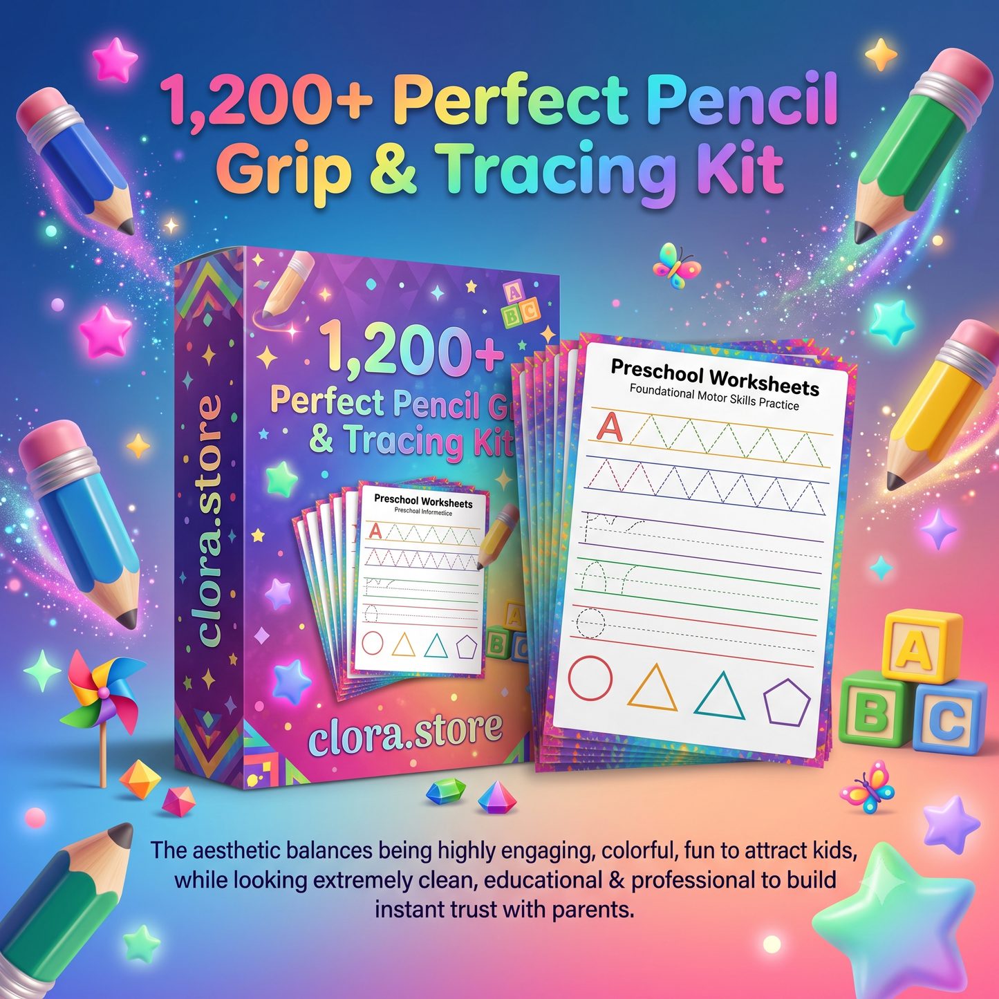 1,200+ Perfect Pencil Grip & Tracing Kit